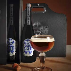 青岛诺啤橡木桶窖藏原浆啤酒750ml*2瓶礼品盒装 烈性精酿送礼推荐