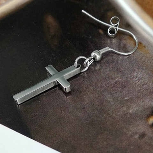 beyond乐队黄家驹明星同款十字架耳环耳坠耳圈环男女潮耳饰纪念品