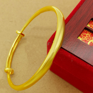 款淘宝xsmy越南沙金手镯女正品999久不掉色24k黄金纯金镯子老凤祥云