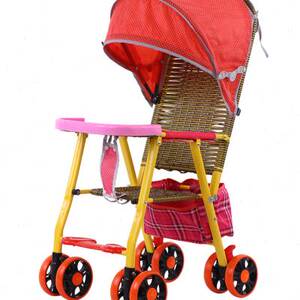 婴儿竹藤推车可折叠轻便夏季仿藤宝宝手推车可躺竹椅儿童小推车