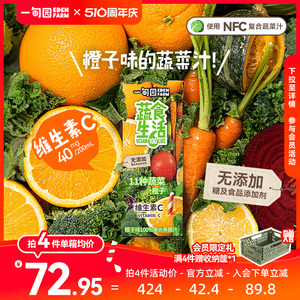 蔬食生活橙子味100%果蔬汁 11种蔬菜+橙子补充维生素C 200mL*10盒
