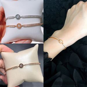 piaget/伯爵possession手链18k白金玫瑰金经典镶钻男女同款手镯