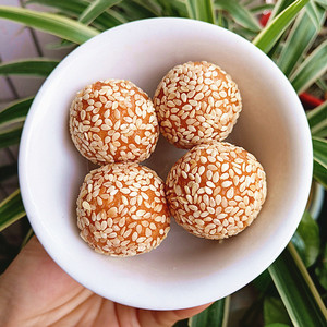 广东油堆梅州五华特产芝麻球莲蓉煎圆非空心传统老