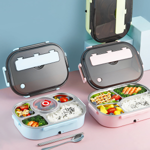 日本进口mujie超长保温饭盒上班族饭盒便携便当盒可插电加热餐盘