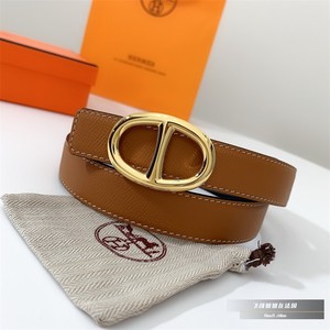 代购hermes/爱马仕新款猪鼻子椭圆形扣头皮带荔枝纹压花腰带男女