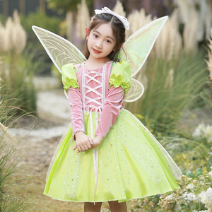 万圣节儿童服装女童cosplay小精灵公主裙幼儿园小天使演出服2023