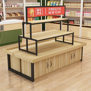 超市中岛柜收纳展示柜货架堆头置物架多层母婴玩具陈列促销展示台