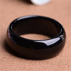 纯天然黑玛瑙玉髓手镯女款民族风黑曜石玉镯子包邮