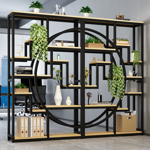 铁艺屏风隔断装饰办公室花架绿植屏风架客厅展示架铁架隔板置物架