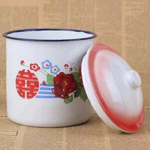 陶瓷杯子精品80年代怀旧铁茶缸子老式大茶缸子饭茶缸超大复古水杯