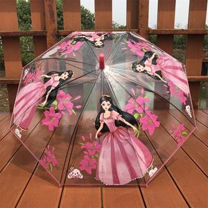 小孩潮流女童防晒雨伞儿童透明雨伞卡通小号小学生小巧中大童加厚