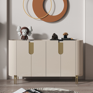 设计师意式极简玄关柜半圆柜客厅储物柜装饰柜隔断柜轻奢鞋柜一体