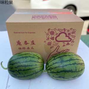 北京庞各庄袖珍品种小西瓜 迷你新鲜水果2个重5-6斤 4个装11-12斤