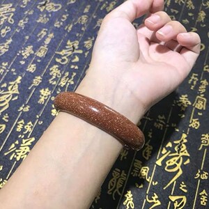 意大利正品金星石手镯金沙石玉镯女手镯礼物许愿石饰品