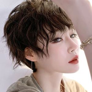 锡纸烫假发短发网红同款蓬松自然全头套卷发男女中性酷帅气泡面头