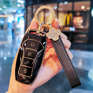 腾势x钥匙套d9汽车dmi专用配件壳包扣phev插电混动奔驰比亚迪