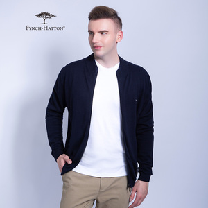 fynch-hatton德国树羊毛衫男士秋装立领羊绒开衫休闲百搭羊毛外套
