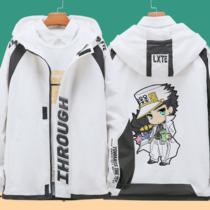 jojo的奇妙冒险 空条承太郎动漫周边连帽夹克青少年春季风衣外套