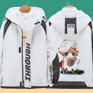 夏目友人帐动漫衣服 猫咪老师斑周边日系风衣秋冬季情侣夹克