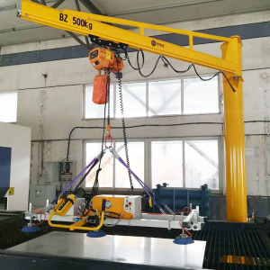 新款500kg柱式旋臂吊 kbk轨道单臂吊环链电动葫芦 真空吸盘 悬.