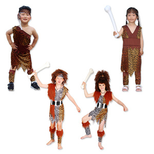 万圣节儿童服装cosplay土著印第安服饰 非洲野人道具头饰演出服