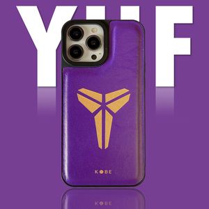 王者星锋数码配件专营店天猫皮革紫色黑曼巴科比适用苹果14手机壳