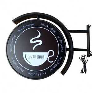 新款灯箱欧式铁艺咖啡店美甲美ut睫广面牌服装kl形d圆e侧挂双告1