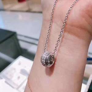 代购piaget/伯爵18k玫瑰金时来运转三圈满钻项链锁骨链女g33p0088