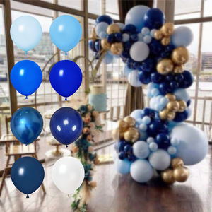 深浅蓝夜蓝白色马卡龙蓝色系气球海洋主题生日幼儿园毕业布置装饰
