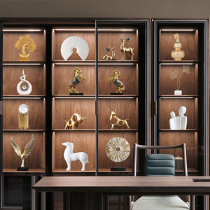 中式摆件装饰品轻奢高档招财老板领导办公室桌面书柜地球仪高级感