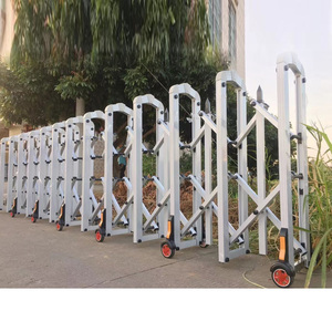 不锈钢手动伸缩门高速简易路障折叠户外学校工地收缩推拉移动小门