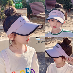 焦下儿童夏季防紫外线防晒帽5女童帽子6岁扎马尾遮阳帽男孩太阳帽