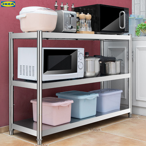 宜家不锈钢厨房置物架微波炉架-淘宝拼多多热销宜家不锈钢厨房置物架