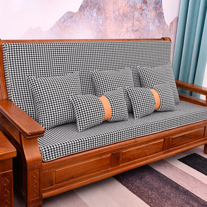 老式红木沙发垫坐垫带靠背防滑实木加厚海绵垫子木制椅垫四季通用