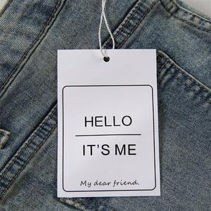 牛仔裤布吊d牌现货女装无纺布白色标签g简约柔软挂吊牌商标个性定