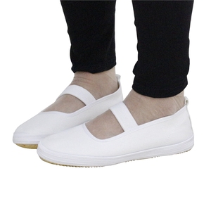 免上海回生体操芭力白一带小白鞋女学蕾舞蹈鞋u帆布套脚白球鞋