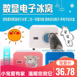 寵物貂冰屋龍貓電子溫度顯示冰窩倉鼠降溫空調屋內置柜籠外置冰窩