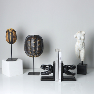 新中式乌龟壳摆设人体艺术样板房家居客厅装饰品书房恐龙书档摆件