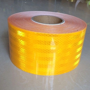 10cm宽黄色反光条金色汽车反光贴车库公路护栏反光带地贴警示贴膜
