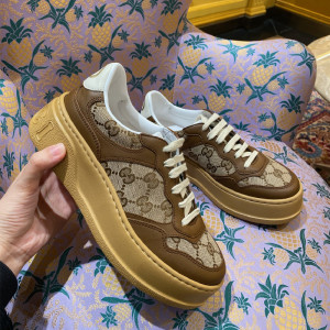 gucci/古驰饼干鞋女2022新款老花复古女鞋巴黎萌猫专柜正品代购