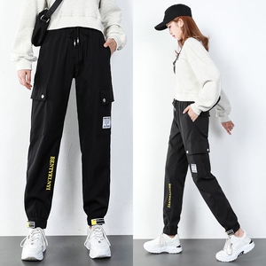 工装裤搭配的上衣女休闲束脚高腰显瘦春夏新款百搭潮流宽松运动裤