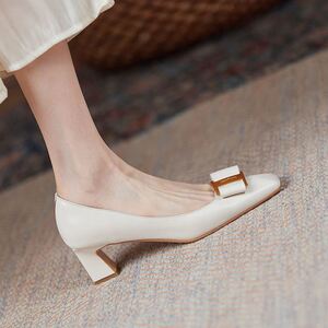 高跟鞋粗跟女方头百搭