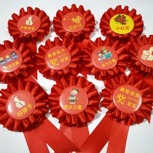 小红花胸花别针小学生幼儿园期末礼物大花朵学校教师奖励勋章礼品