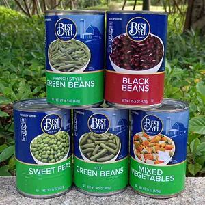 best yet green beans美国进口罐装速食菜佰一得牌青豆青刀豆杂菜