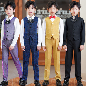 六一高端男童礼服马甲西装套装花童婚礼钢琴演出服主持儿童小西服