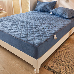 六面全包全棉床笠拉链式单件夹棉床罩纯棉梦思床垫保护套防尘防滑