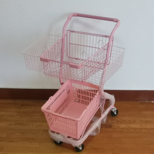 手推车买菜车折叠买菜车小拉车可折叠摆地摊拍照粉色少女心便利店