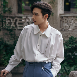 两个人的小森林张彬彬同款纯色长袖衬衫韩版翻领开衫上衣男女潮