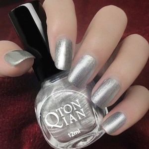 银色指甲油免烤套装持久不掉色速干无毒妃子银美甲油不可剥指甲贴