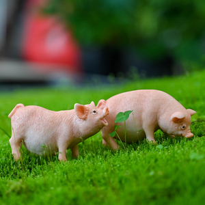 创意可爱迷你小猪摆件微景观仿真动物造景摆设盆景家居装饰品招财